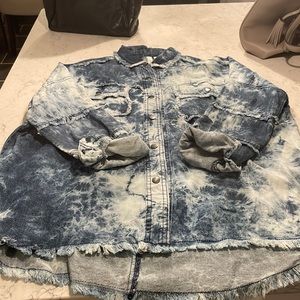 Elan tie dye denim rock & roll jacket